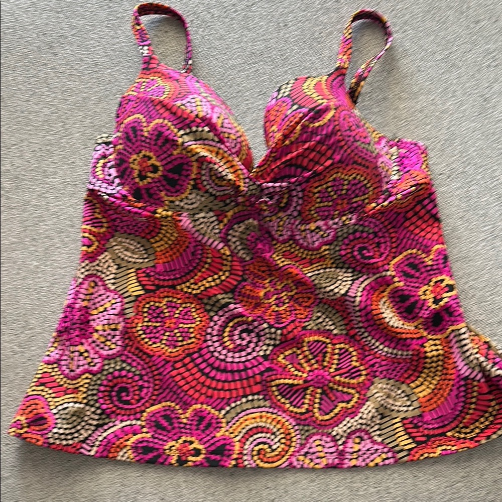 Maidenform Pink Paisley Camisole Swim Top